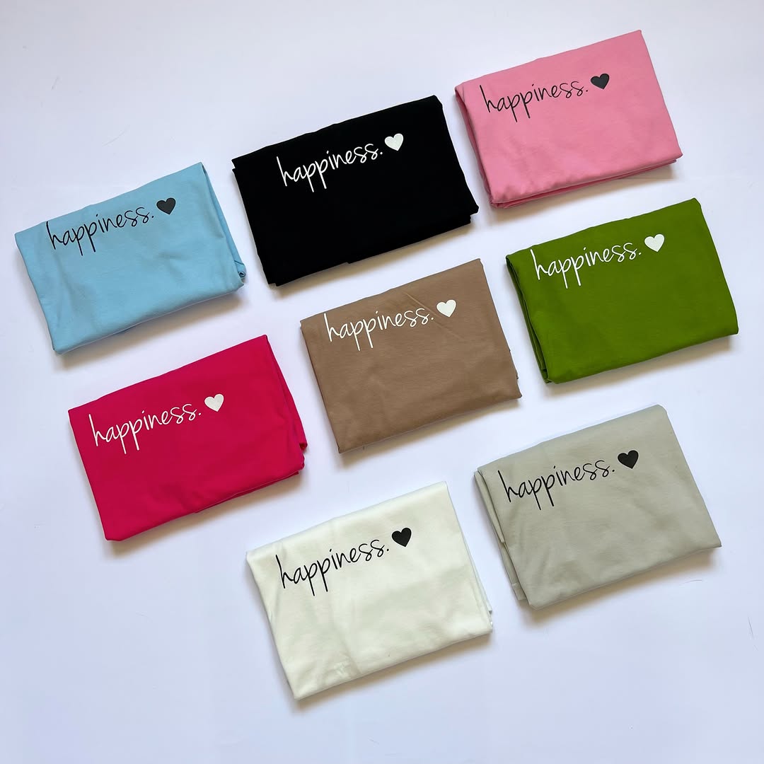 تیشرت نخ‌پنبه باکسی happiness